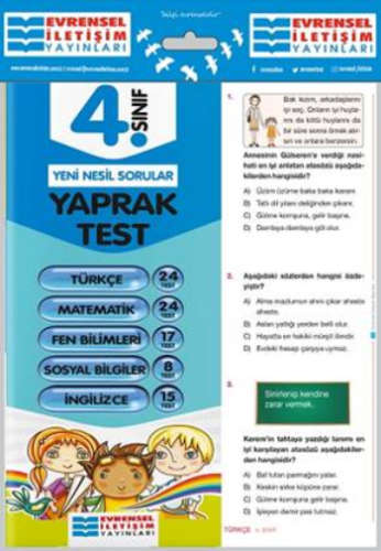 4.Sınıf Tüm Dersler YaprakTestler